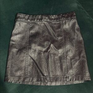 Art Class Shiny Black Mini Skirt